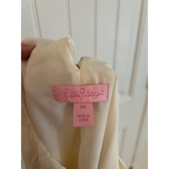 Lily Pulitzer Leafy Fern Velvet Burnout Quinn dress In Resort White Sz XS - Picture 7 of 7